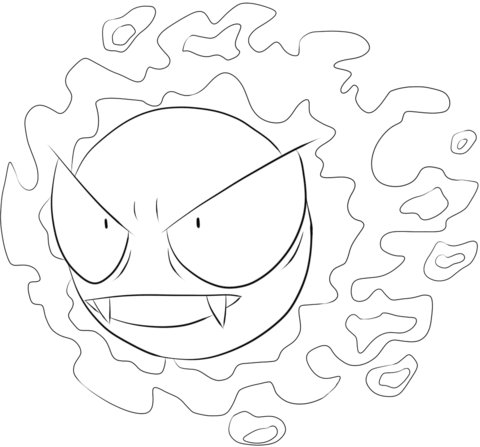 Gastly coloring page free printable coloring pages