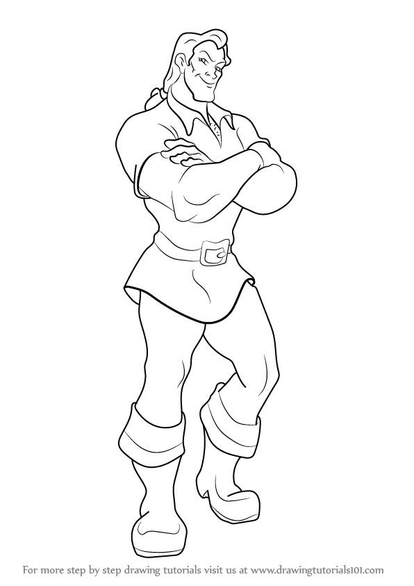 How to draw gaston from beauty and the beast