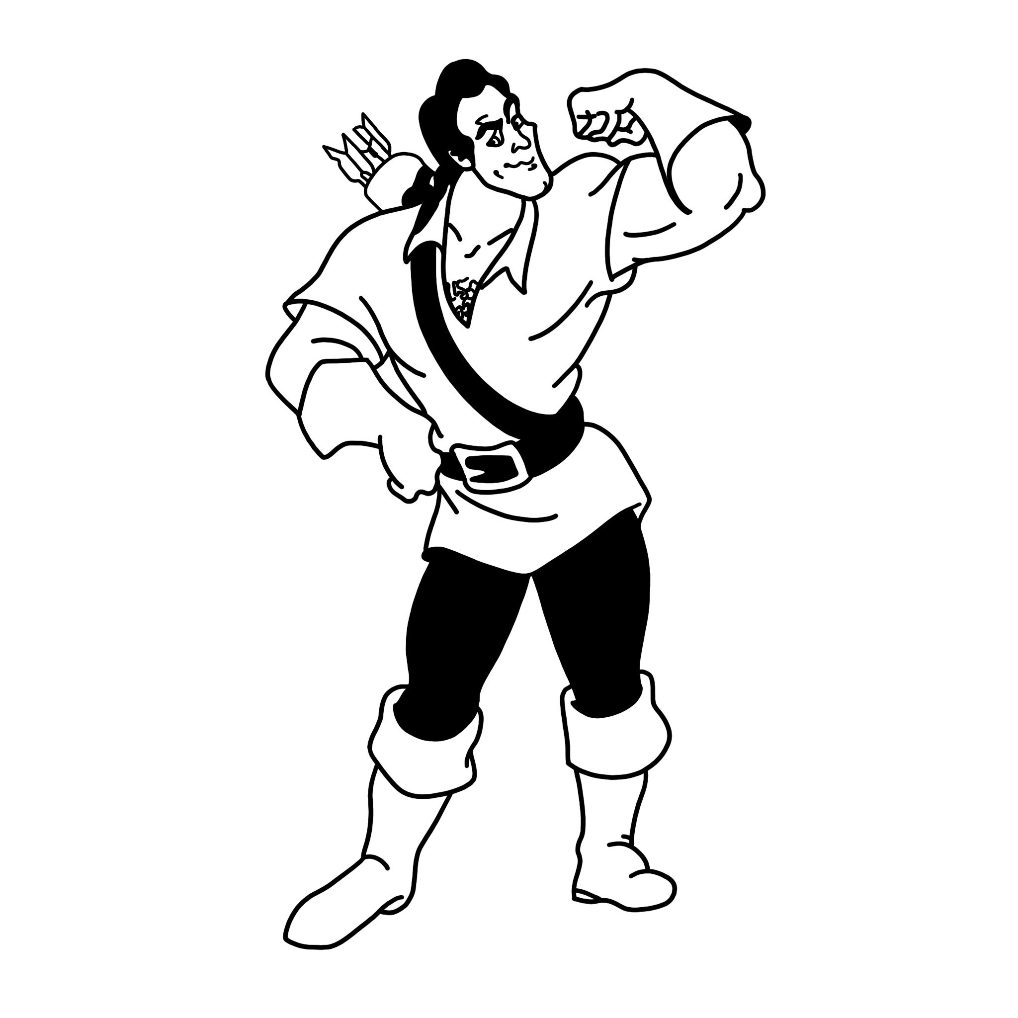 Gaston the beauty and the beast digital files svgpdfpngjpeg villain coloring pageskids coloring pages