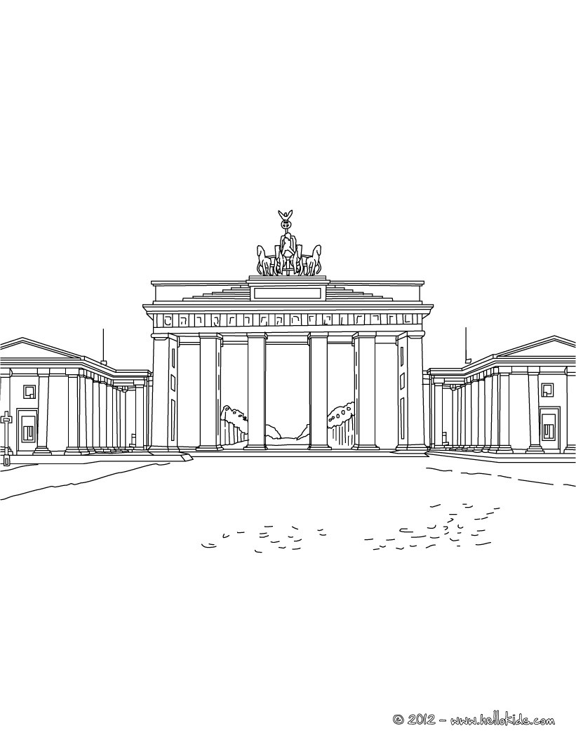 Brandenburg gate in berlin coloring pages