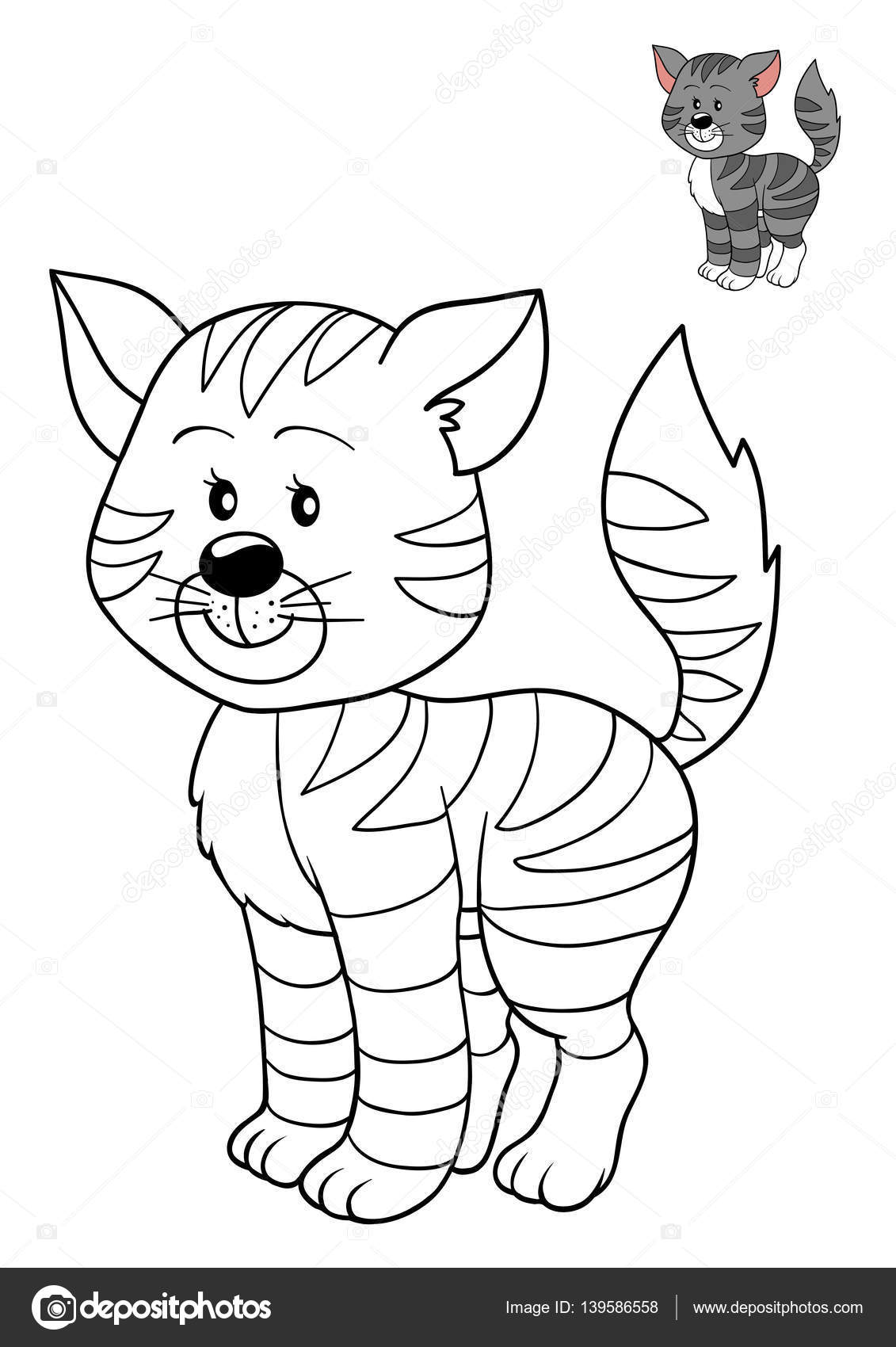 Livro para colorir cat ilustraãão por ksenyasavva