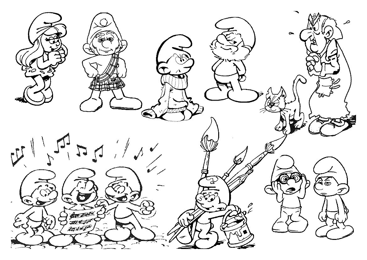 Pãgina smurfs desenhos animados para colorir â pãginas para colorir imprimãveis