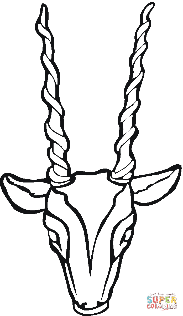 Antelope head coloring page free printable coloring pages