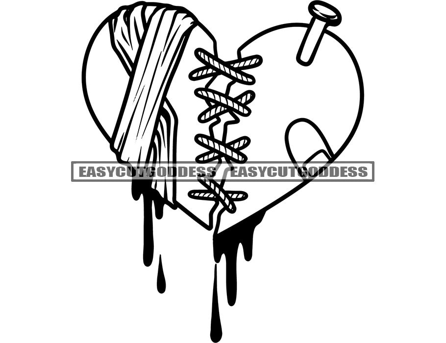 Broken heart bandaid