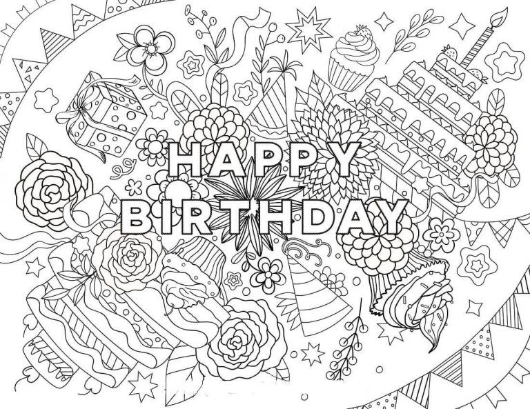 Happy birthday coloring pages simple and hard coloring happy birthday coloring pages birthday coloring pages coloring pages