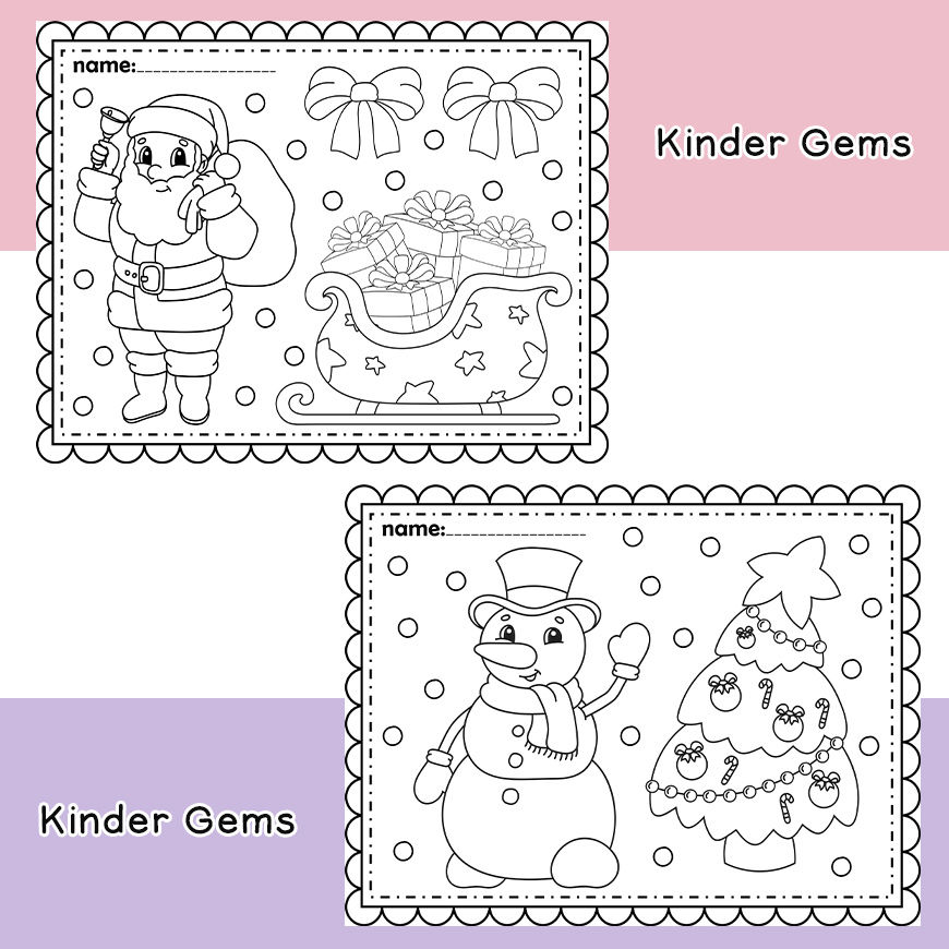 Christmas time coloring pages winter preschool kindergarten made by teachers