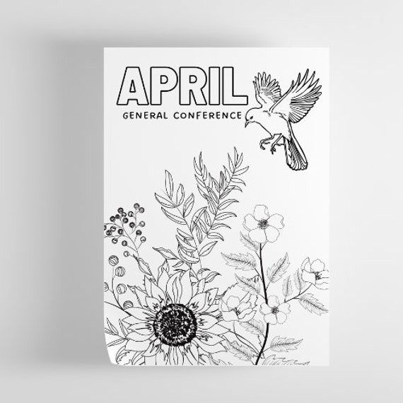 April general conference coloring page note taking for lds general conference