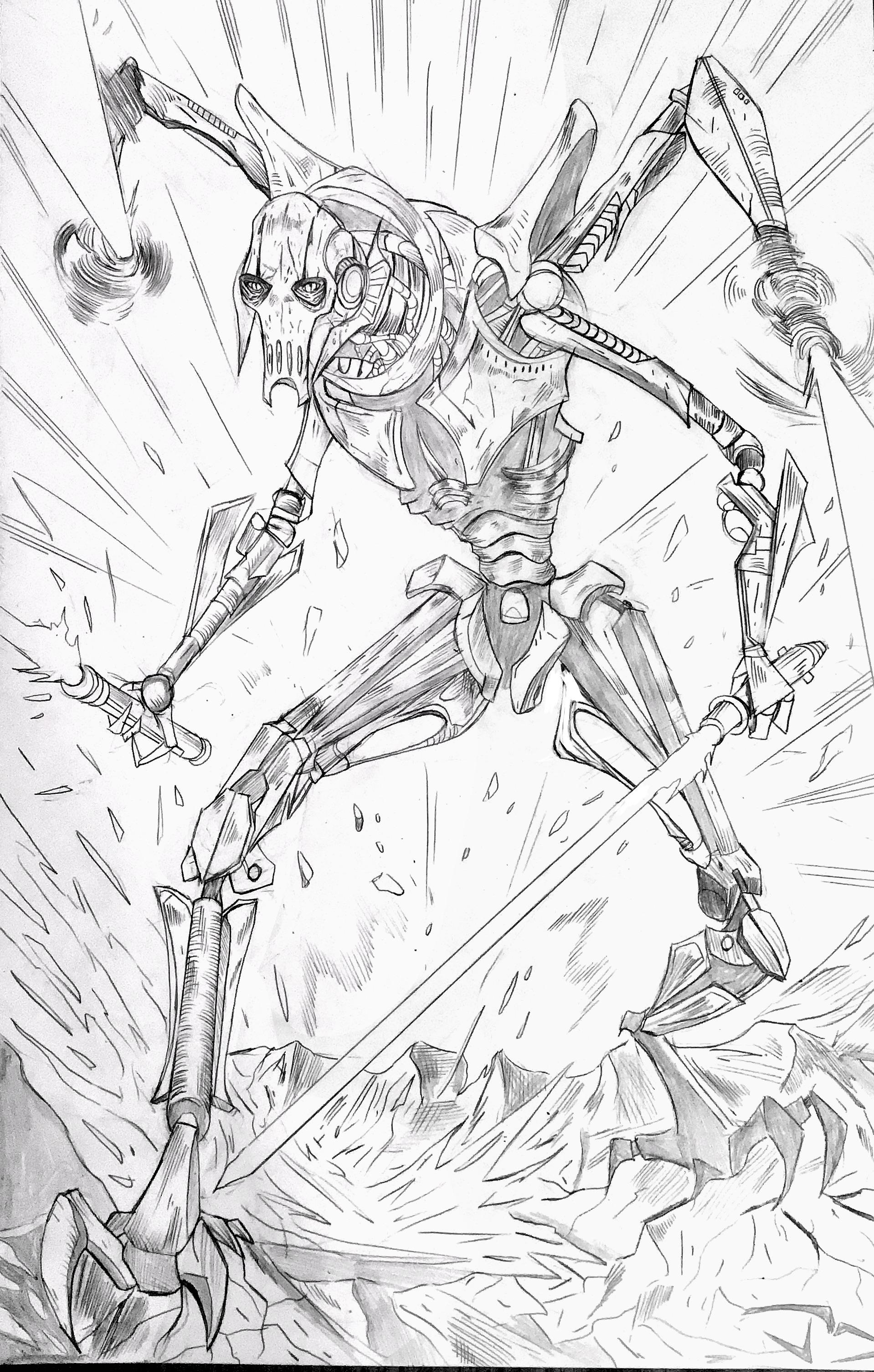 I drew general grievous for revenge of the th rstarwars