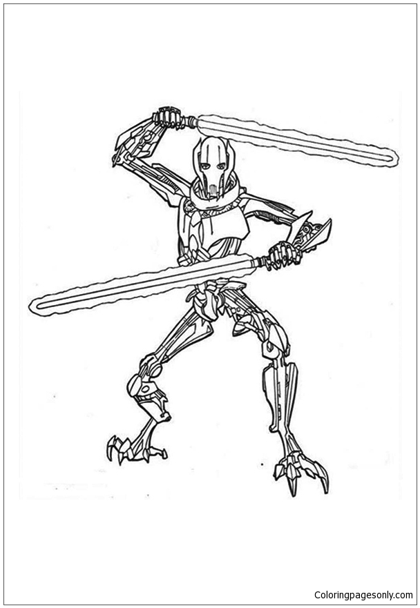 General grievous from star wars coloring page