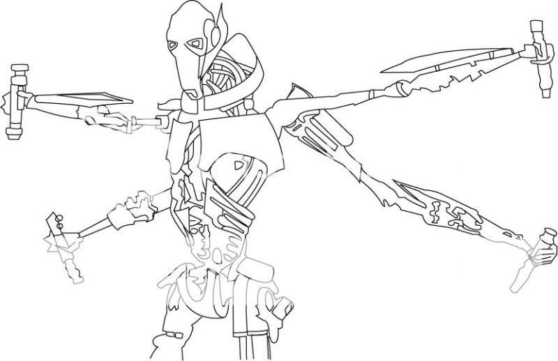 Dooku and grievous line art