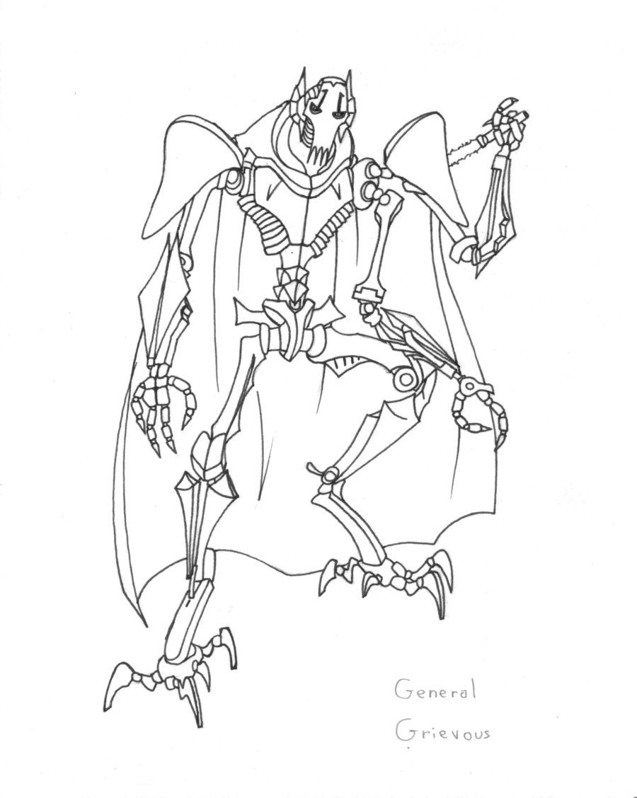 Star wars coloring page general grievous