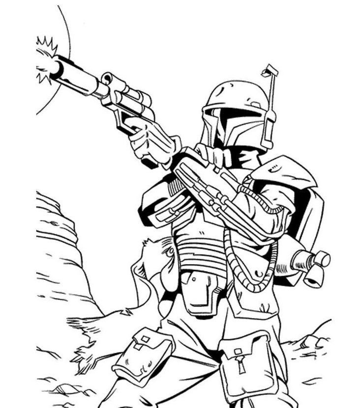 Print star wars coloring pages bounty hunter or download star wars