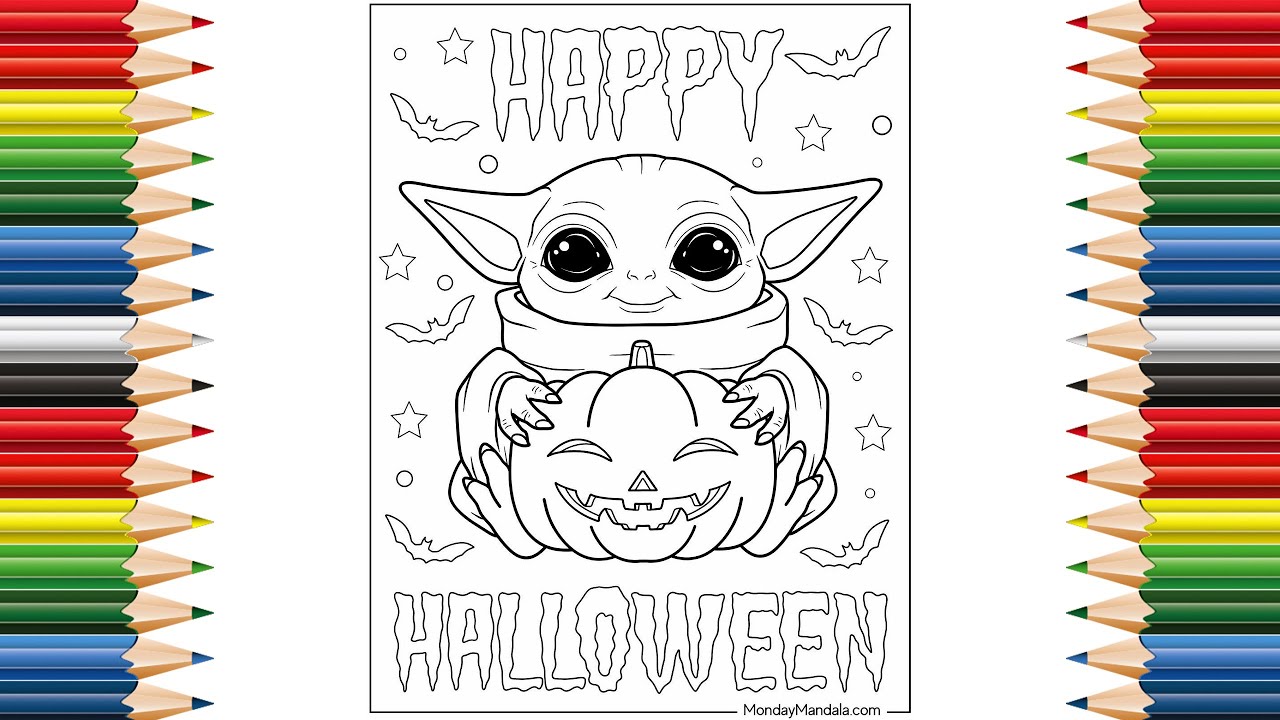 Yoda star wars halloween luke skywalker darth vader coloring for kids yoda starwars halloween