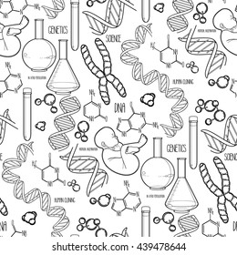 Graphic genetic research set vector medical stock vector royalty free