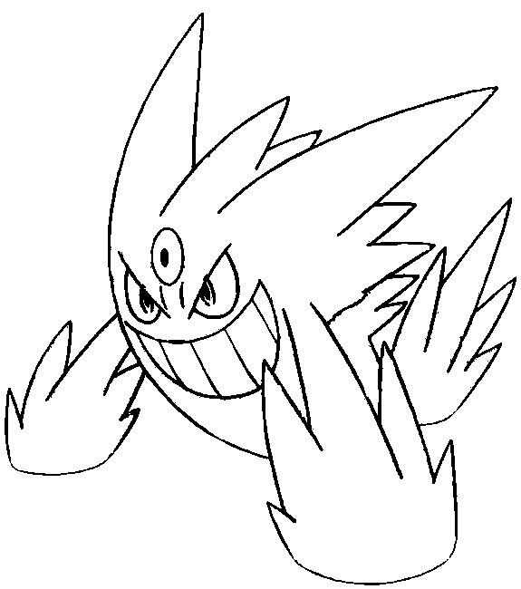Mega gengar pokemon coloring pages