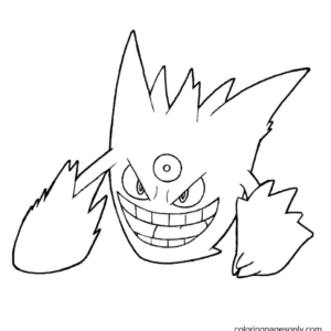 Gengar coloring pages printable for free download