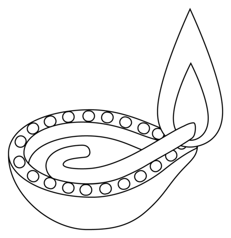Diya lamp emoji coloring page free printable coloring pages