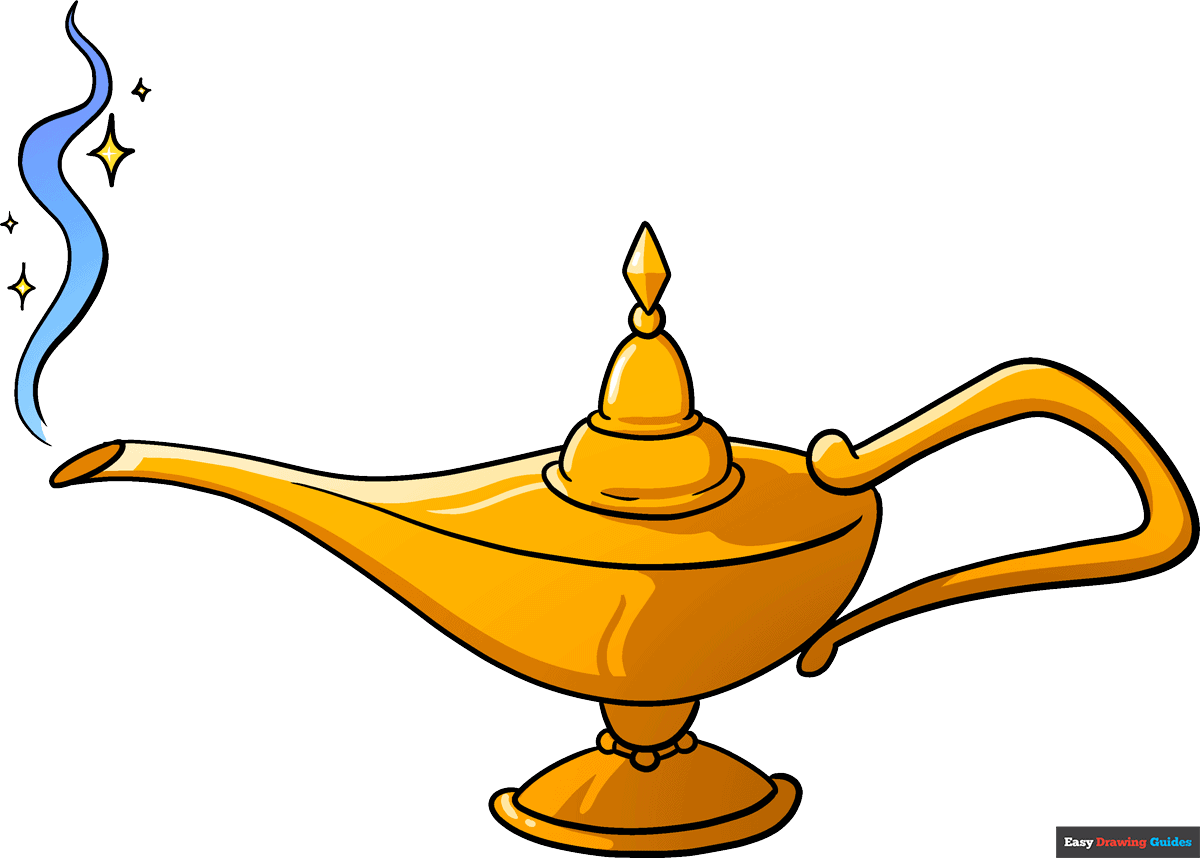 How to draw the genie lamp from aladdin