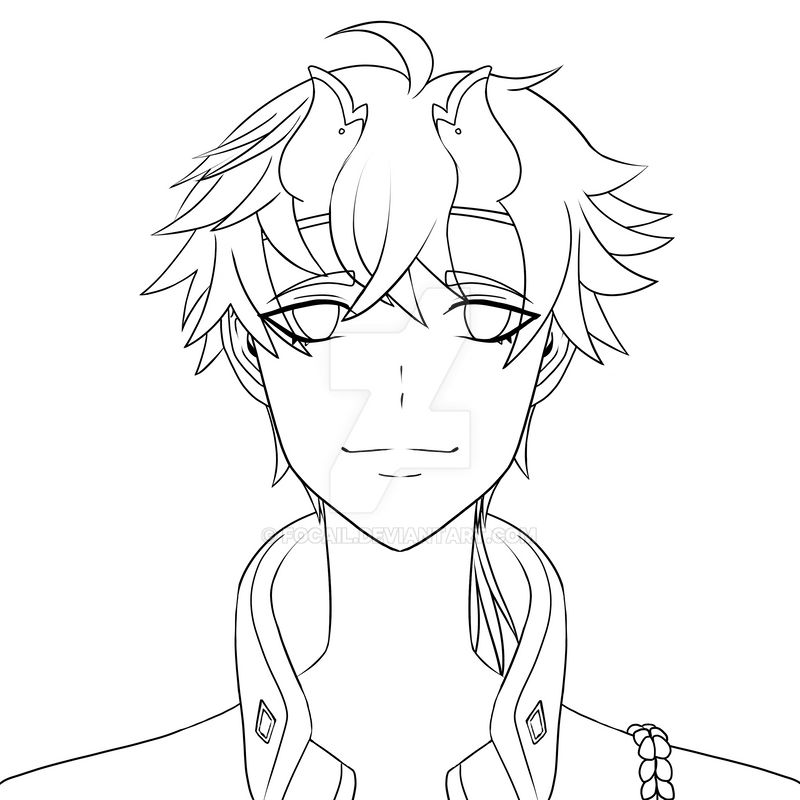 Genshin impact thoma coloring sheet by focail on