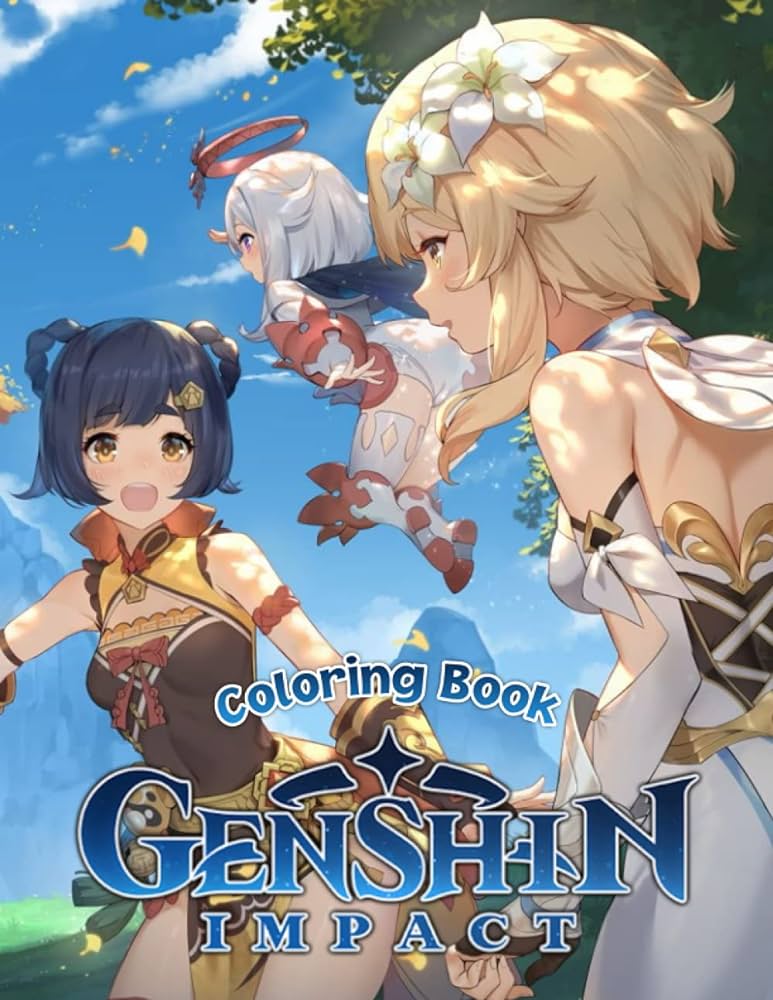 Genshin impact coloring book coloring pages color wonder coloring books for fans of all ages apex legends unofficial high quality andre patricia books