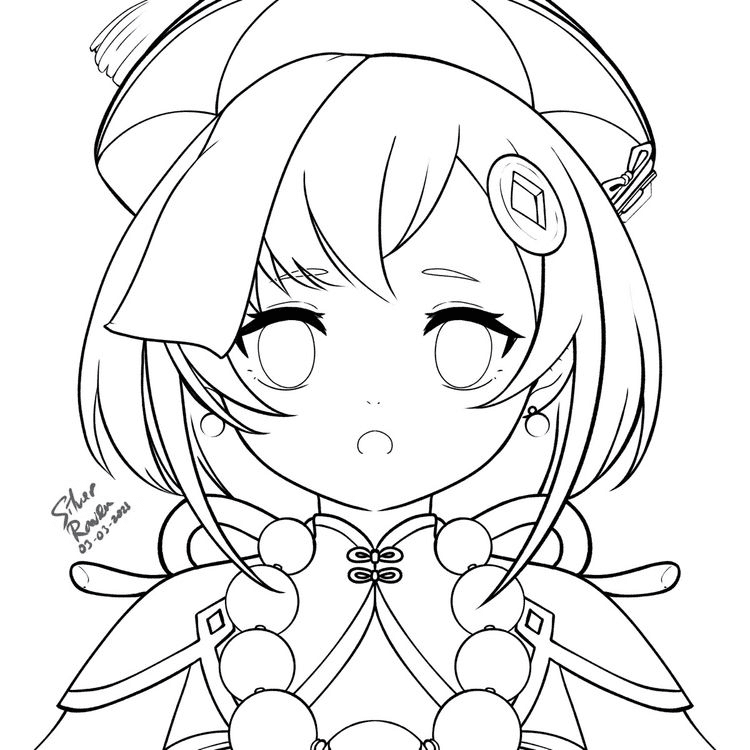 Genshin impact coloring pages printable for free download