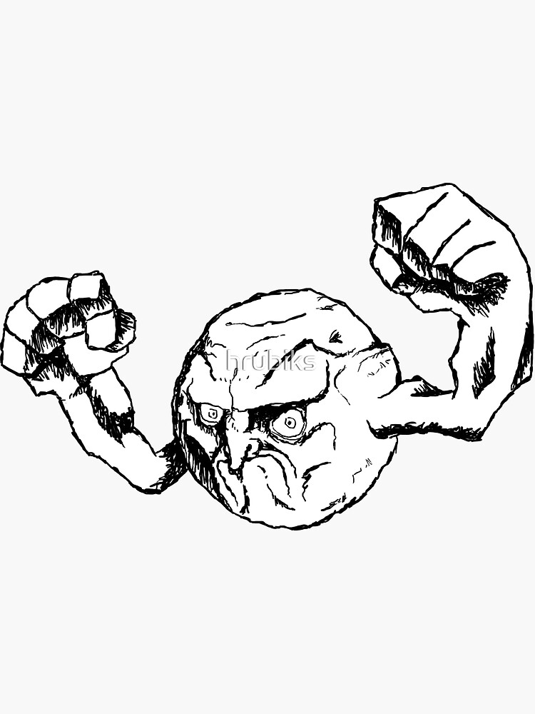 Rage face geodude sticker for sale by hrubiks