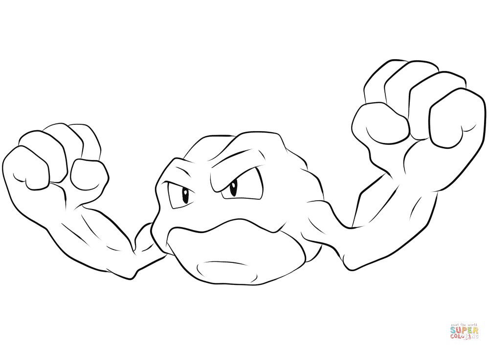 Geodude coloring page free printable coloring pages