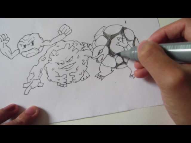 How to draw pokeon no geodude no graveler no gole