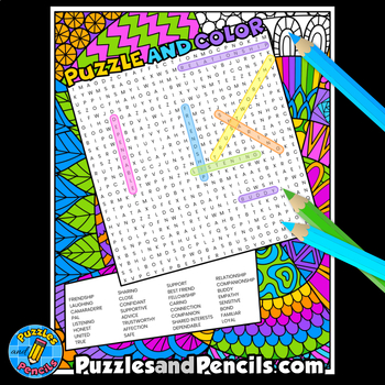 Geography word search puzzle with coloring activity page wordsearch