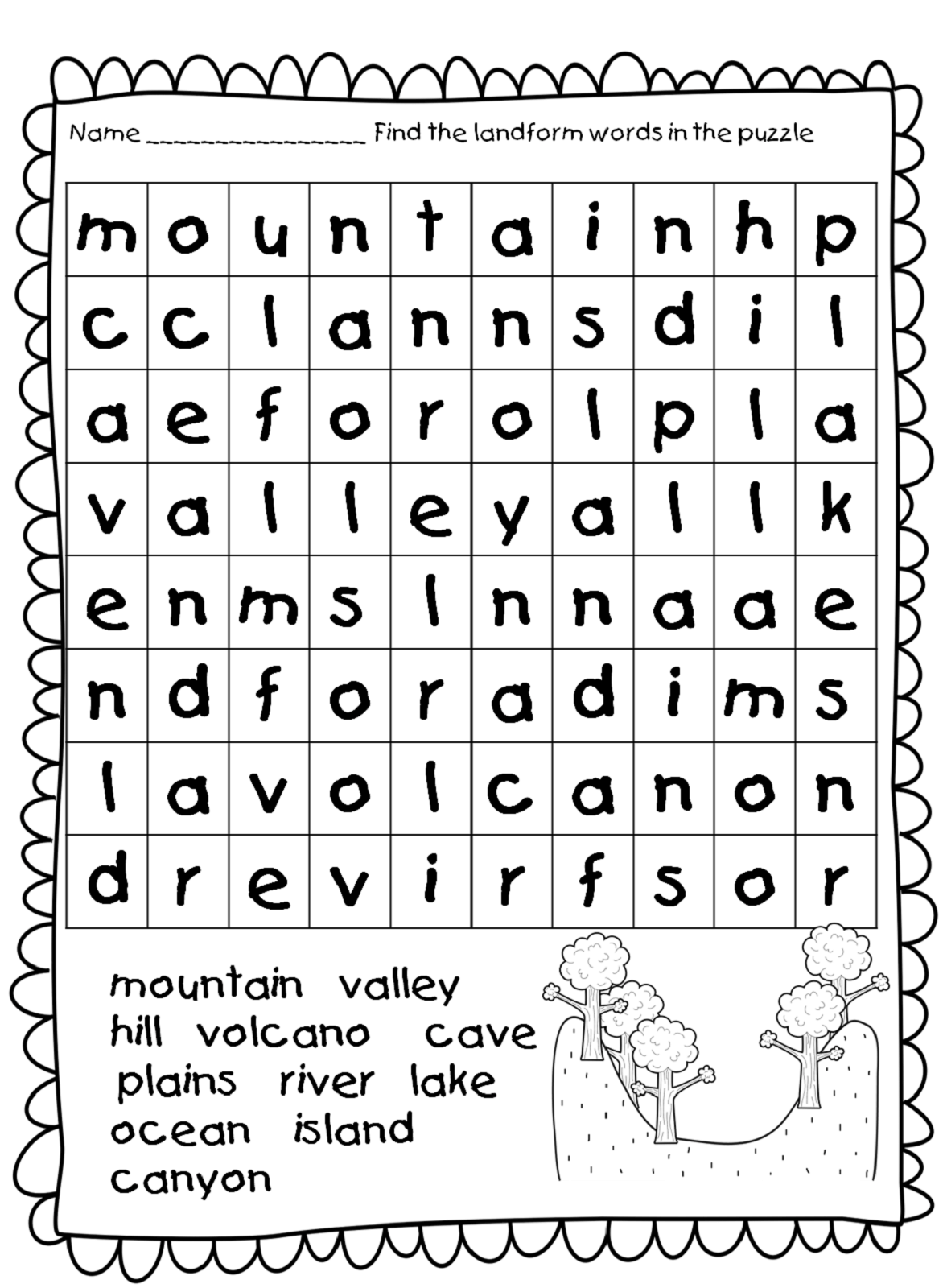 Word search for kids â printable pages