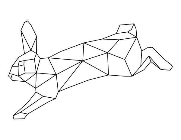 Printable geometric bunny coloring page