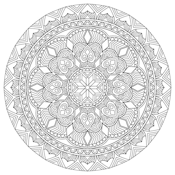 Mandala coloring pages digital prints geometric art pattern art pdf downloads instant download