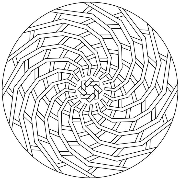 Geometry coloring page on geometry mandala coloring page