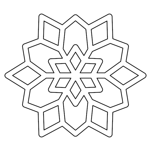 Premium vector coloring page with snowflake for kids