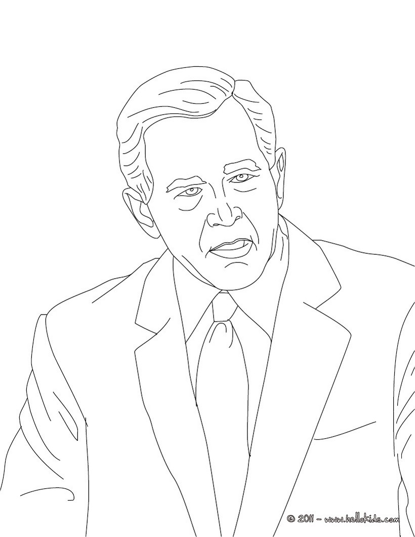 President george w bush coloring pages