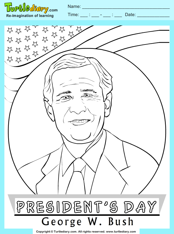 George w bush coloring sheet turtle diary