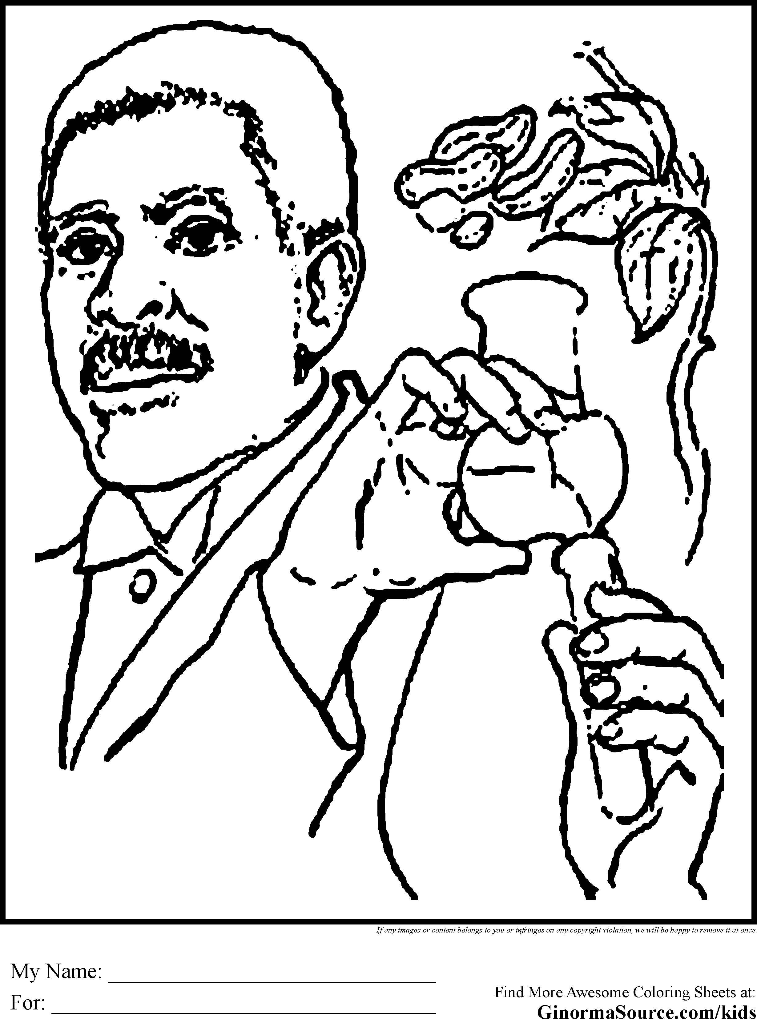 George washington carver coloring page