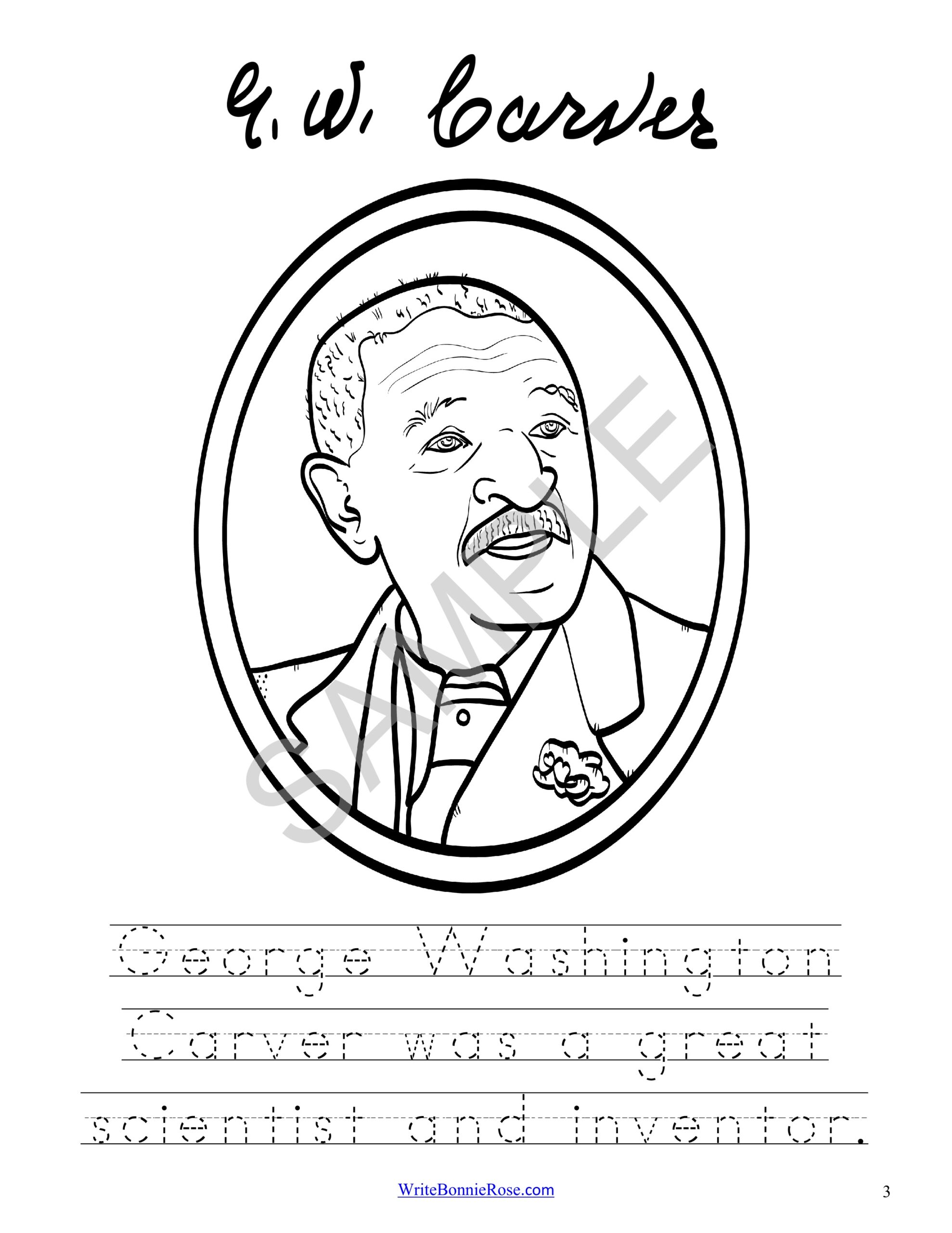 Life of george washington carver coloring book