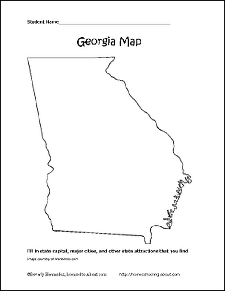 Learn about georgia with a free printable set georgia map georgia coloring pages