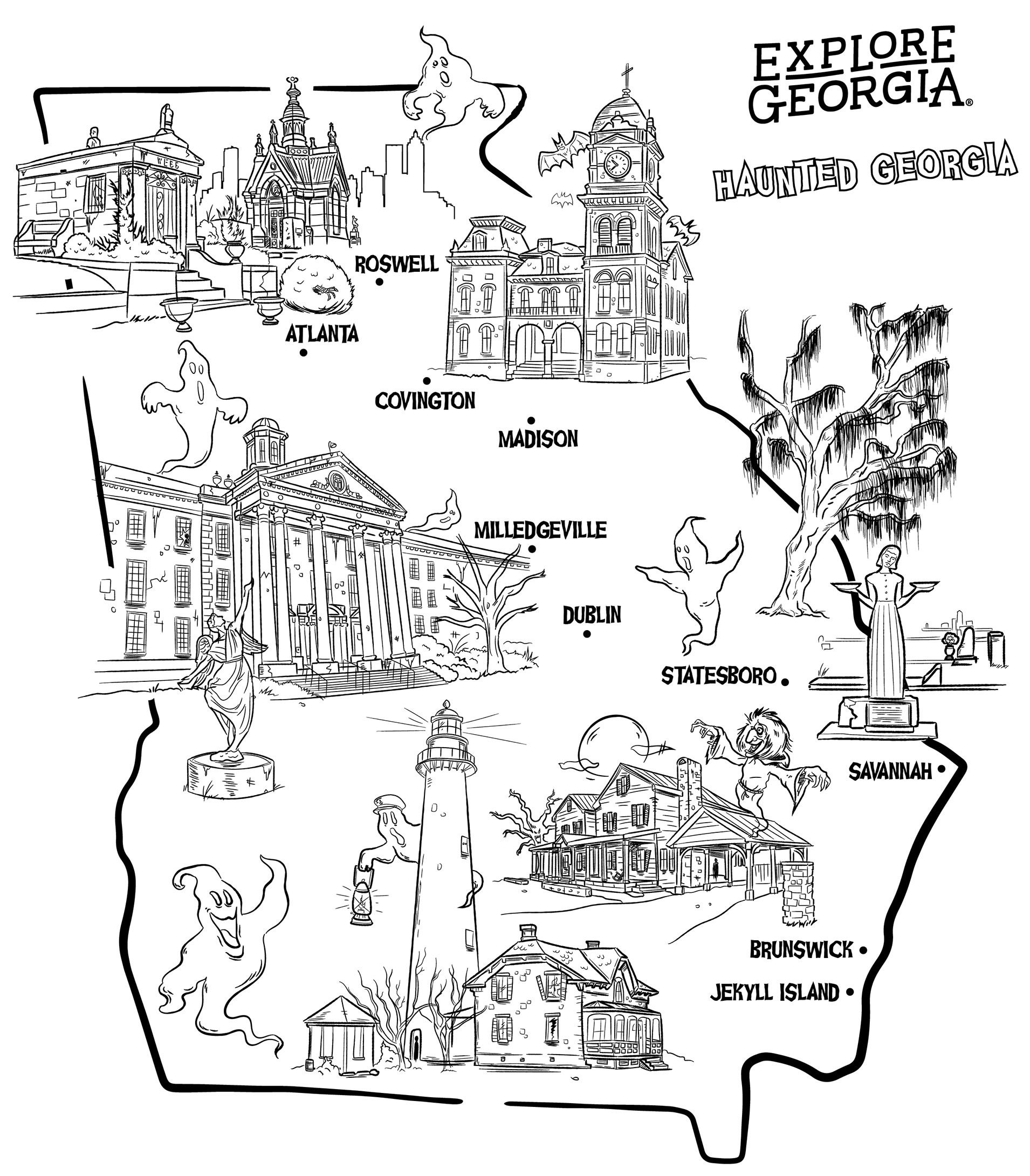 Haunted geia coloring pages official geia tourism travel website explore geia