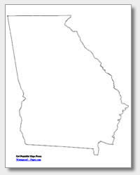 Printable georgia maps state outline county cities