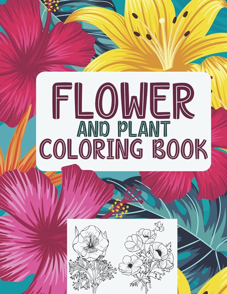 Flowers and plants coloring book with note for adults featuring flowers vases bunches and a variety of flower designs adult coloring books by journalism mimis