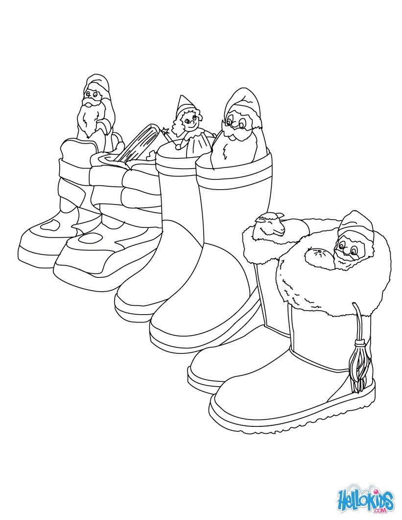 German boots filled with gifts coloring pages