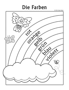 Die farben german colors rainbow coloring page by miss mindy tpt