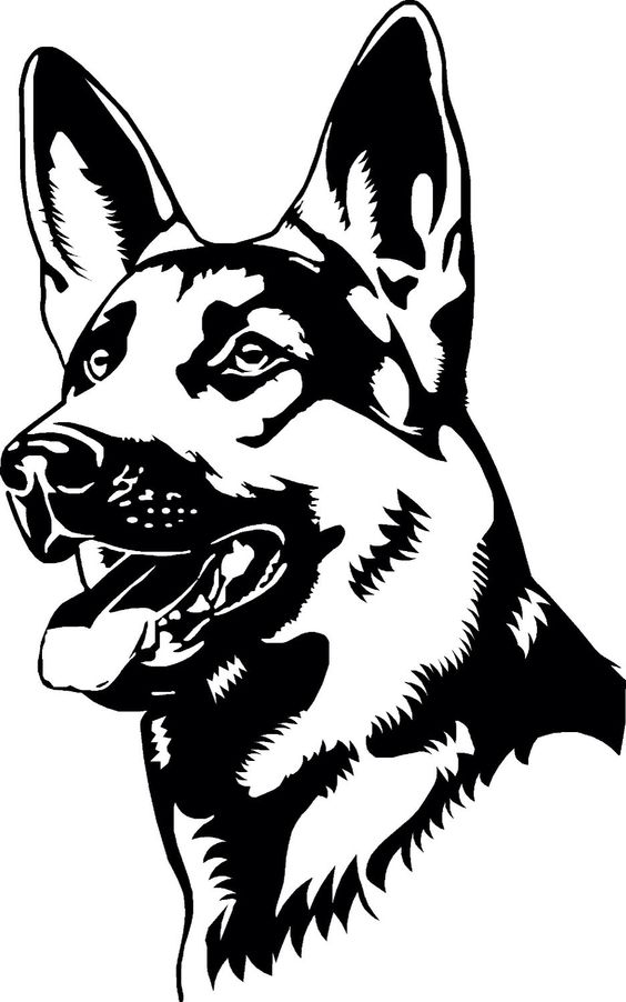 German shepherd loring page vector dxf file free download