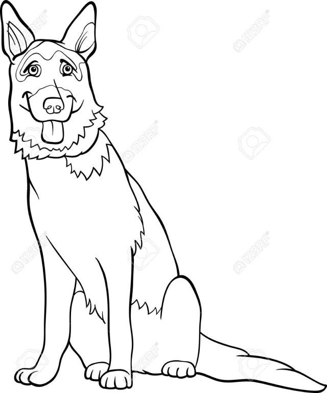 Exclusive image of german shepherd coloring pages