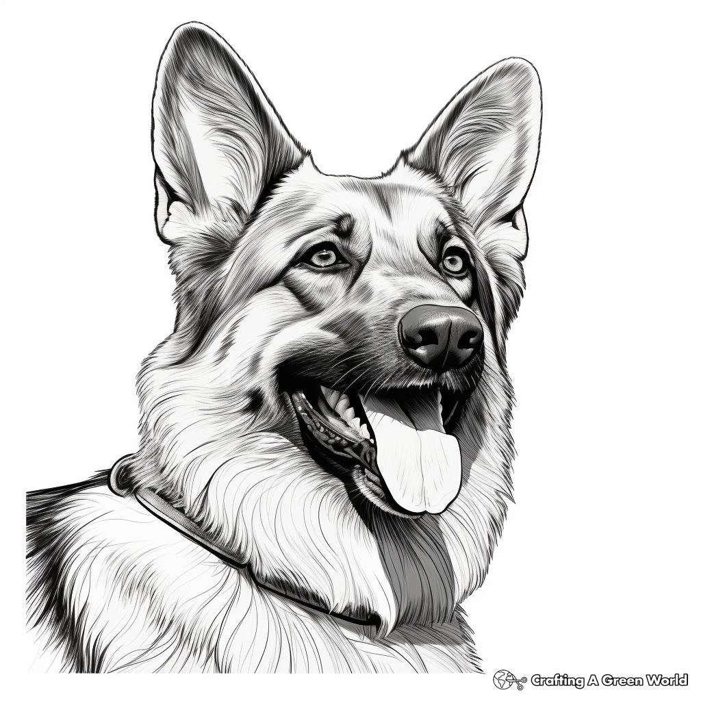 Realistic german shepherd coloring pages