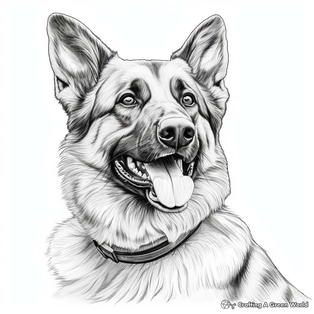 Realistic german shepherd coloring pages