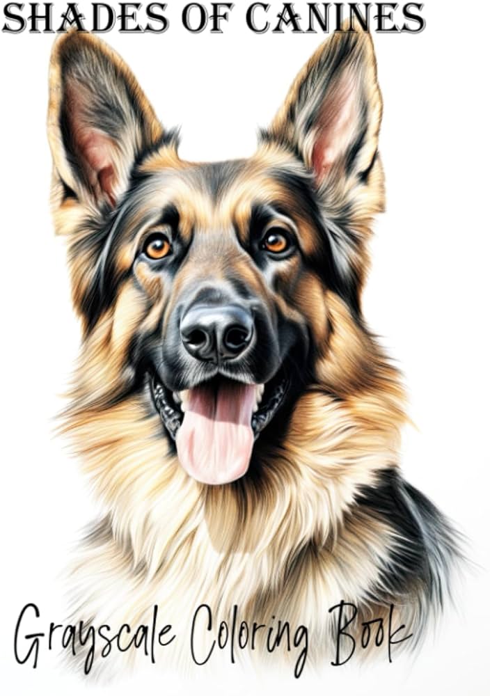 Shades of canines grayscale coloring book dog coloring pages for adults grayscale animals chambler sasha books