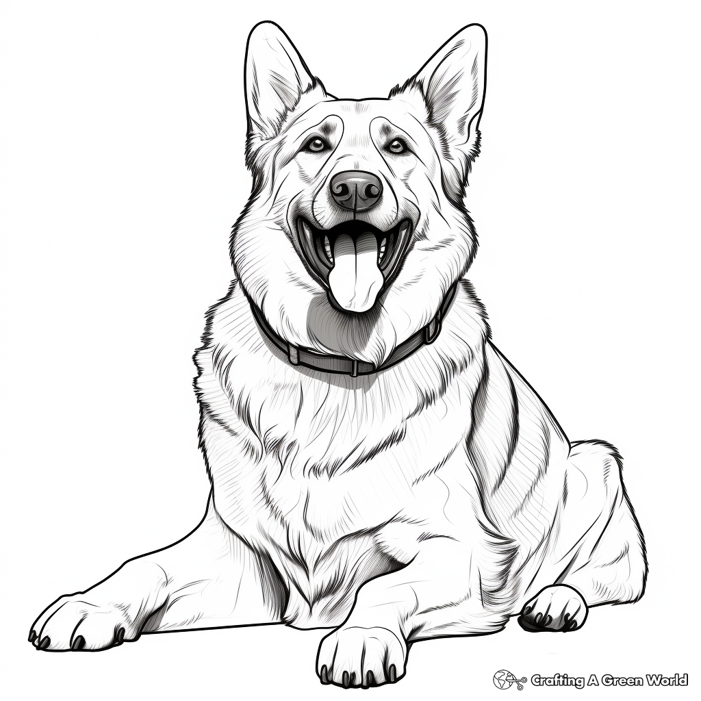 Realistic german shepherd coloring pages